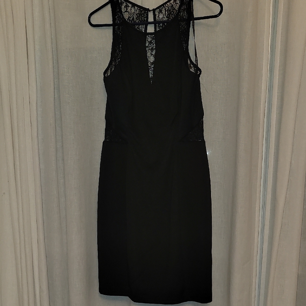 Guess Elegant Black Lace Backless Dress